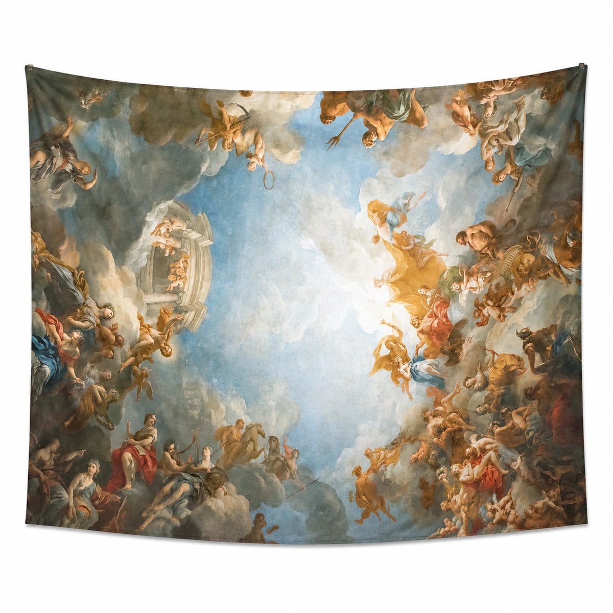 Arazzo da parete 150 x 130 cm in poliestere multicolore con stampa figurativa stile classico