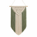 Arazzo da parete in macramè 40 x 80 cm cotone beige e verde stile boho