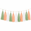 Ghirlanda decorativa con nappe in carta 150 cm verde pesca bianco per feste